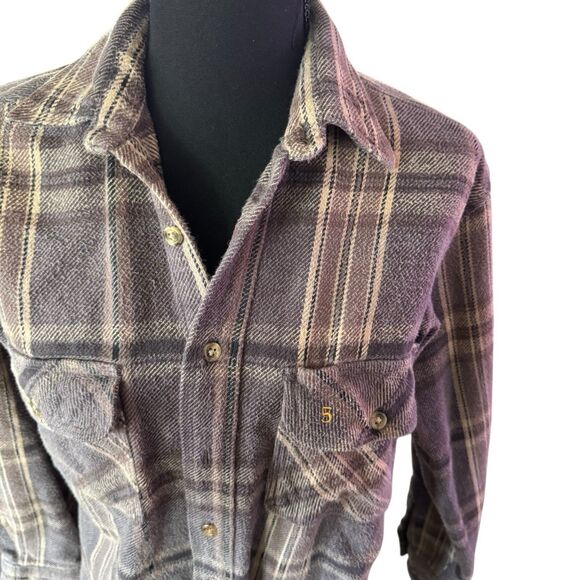 Vintage 70s Five Brother Brown Cotton Flannel Shirt 1970s True Vintage - Picture 6 of 9